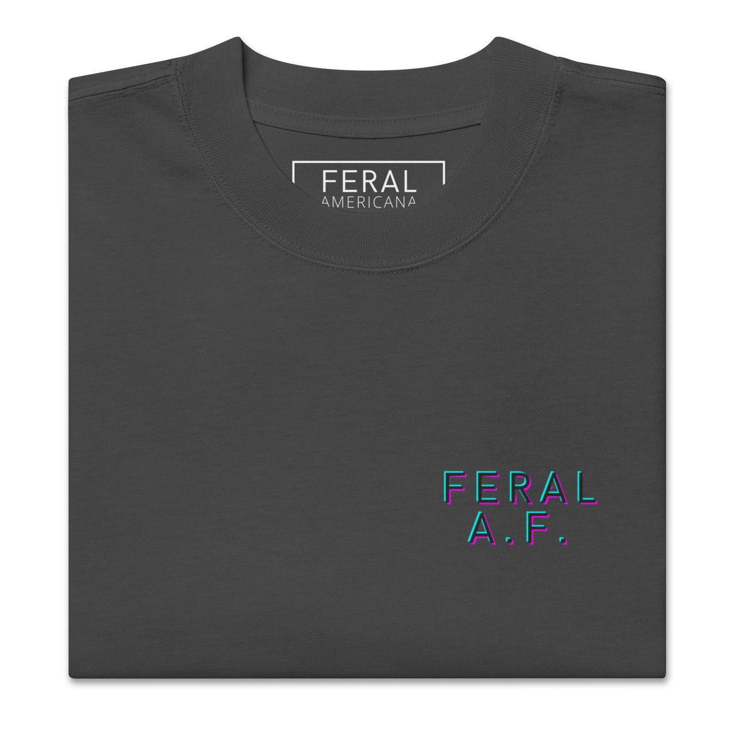 FERAL AF Trippy Oversized faded t-shirt